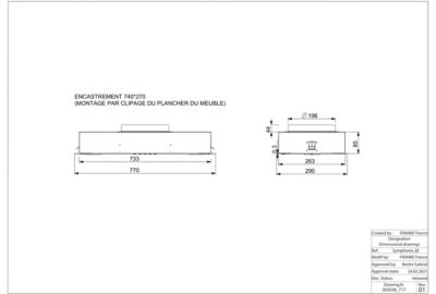 Hotte encastrable ROBLIN SYMPHONIE PLUS 770 INOX SANS MOTEUR