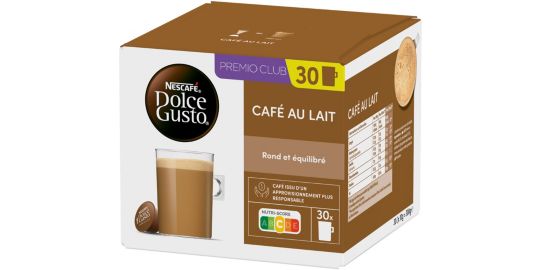 Dosette NESTLE DOLCE GUSTO CAFÉ AU LAIT x30