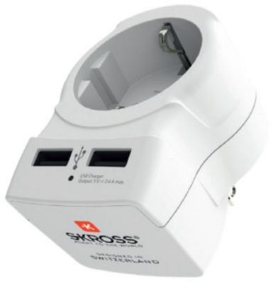 Adaptateur de voyage SKROSS de voyage universel Blanc