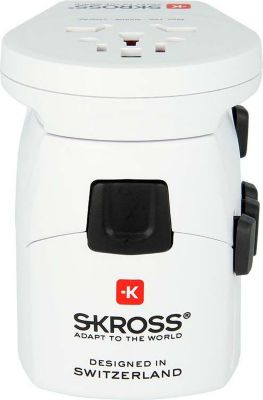 Adaptateur de voyage SKROSS Mondial à 3 Pôles avec Port USB 2.4A
