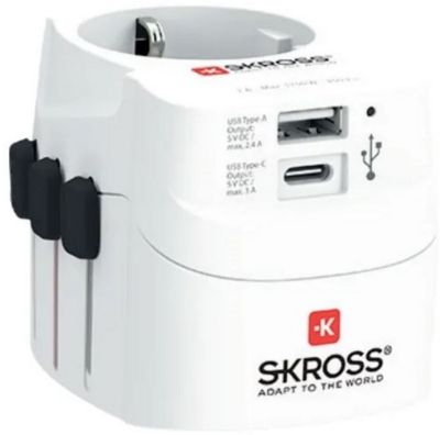 Adaptateur de voyage SKROSS Pro light 1 USB A +1USB C