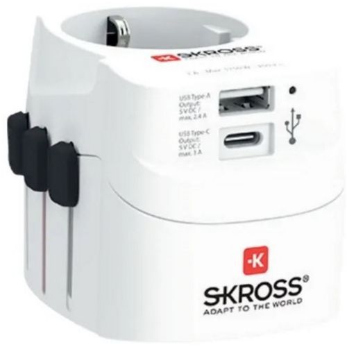 Adaptateur de voyage SKROSS Monde vers Europe +1 USB-A