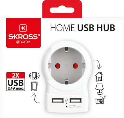 Adaptateur De Voyage Skross Prise Europe + 2 Usb