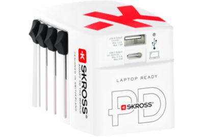 Adaptateur de voyage SKROSS chargeur monde 45 W + cable