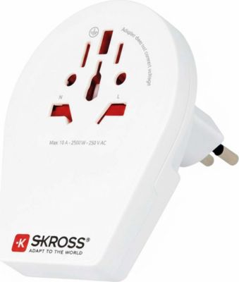 Adaptateur de voyage SKROSS 2 USB-A vers Chine Italie Brazil Compact