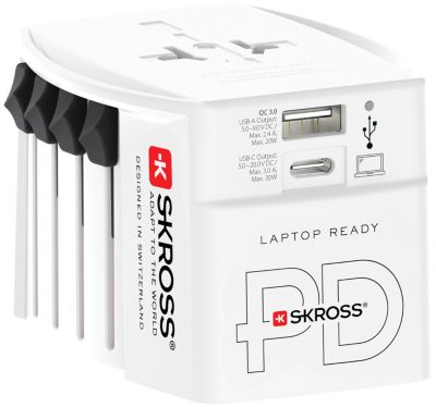 Adaptateur de voyage SKROSS 150 pays 30W + USB 3 ports