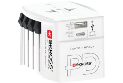 Adaptateur de voyage SKROSS 150 pays 30W + USB 3 ports