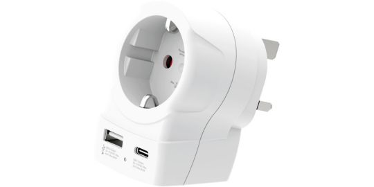 Adaptateur SKROSS Europe vers Royaume-Uni USB-A + USB-C