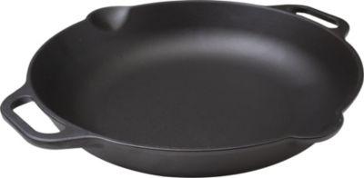Poêle à paëlla VICTORIA COOKWARE Fonte Naturelle 33cm, pour le Feu, Four