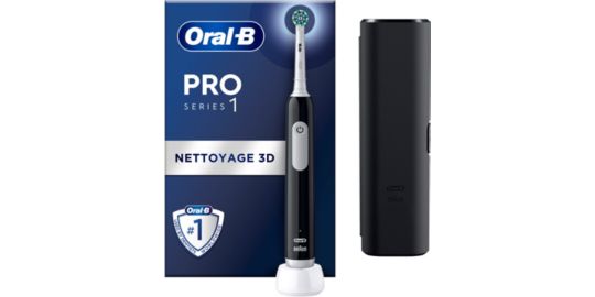 Brosse à dents électrique ORAL-B Pro 1 Noire Cross Action + Etui de voyag