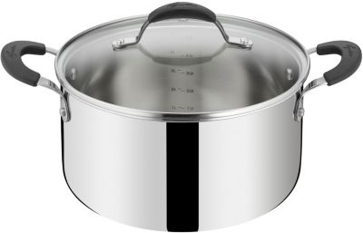 TEFAL Faitout 24 cm, Induction, Revetement antiadhésif, Couvercle ver