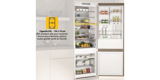 Réfrigérateur combiné encastrable WHIRLPOOL WHSP70T121 Supreme Silence 70cm