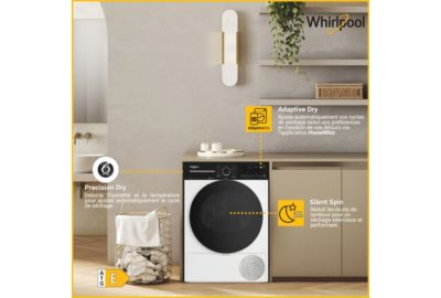 Sèche linge pompe à chaleur WHIRLPOOL CWD122MWBSFR