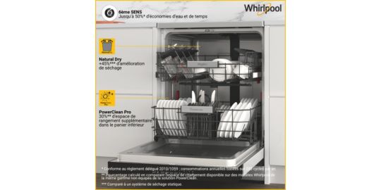 Lave vaisselle 60 cm WHIRLPOOL WH3FB14BN71X