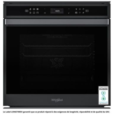 Four encastrable WHIRLPOOL W6OM44S1PBSS W COLLECTION Black Fiber + Micro ondes grill encastrable WHIRLPOOL W6MD440BSS W COLLECTION Black Fiber