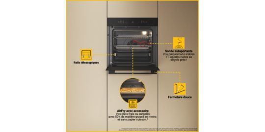 Four encastrable fonction vapeur WHIRLPOOL WOI7A8FPT1SBAF