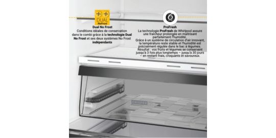 Réfrigérateur combiné WHIRLPOOL WHK26363XBR5E
