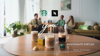Voir la vidéo pour Nespresso DELONGHI Vertuo Pop Noir + mousseur de lait + 1 Mug Starbucks® offert ENV90.BAE.