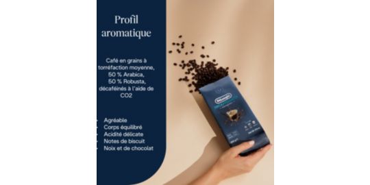Café en grain DELONGHI 250G Décafeiné DLSC603