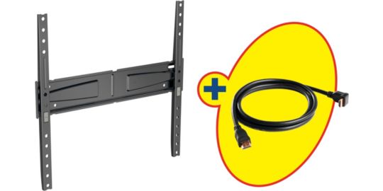 Support mural TV MELICONI support TV VESA 400 + cable HDMI 4K 1.5M