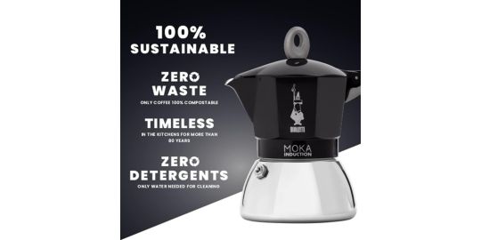 Cafetière italienne BIALETTI Moka induction 6 tasses black