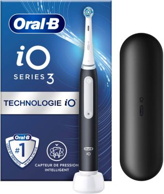 Brosse à dents électrique ORAL-B iO 3 Noire + Etui de voyage