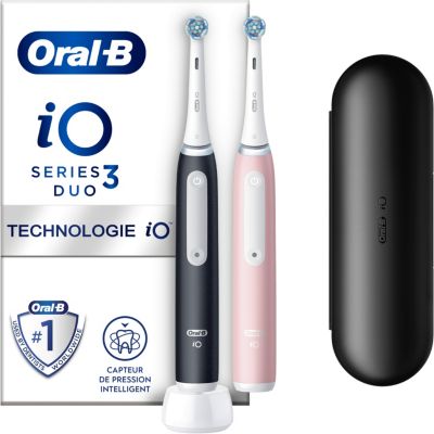 Brosse à dents électrique ORAL-B iO 3 Duo Noire et Rose