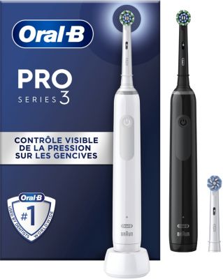 Brosse à dents électrique ORAL-B Pro 3900 DUO - Noire Et Blanche