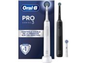Brosse à dents électrique ORAL-B Pro 3900 DUO - Noire Et Blanche