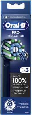 Brossette dentaire ORAL-B Cross Action Black x3 X-filaments