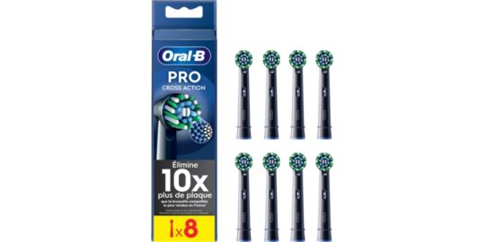 Brossette dentaire ORAL-B Cross Action Black x8 X-filaments