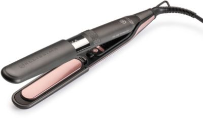 BaByliss ST495E Lisseur Vapeur en Métal pur 2 en 1, Fonction vapeur,  Céramique Diamantée, 5 Sélections de Température de 150°C à 230°C, Chauffe  en 15 sec, Noir, 39 x 110 mm –