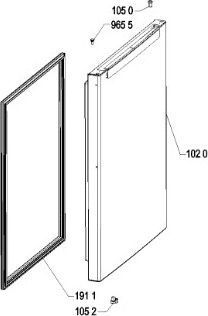 Porte WHIRLPOOL PORTE CONGELATEUR INOX/OX REP1020 POUR R