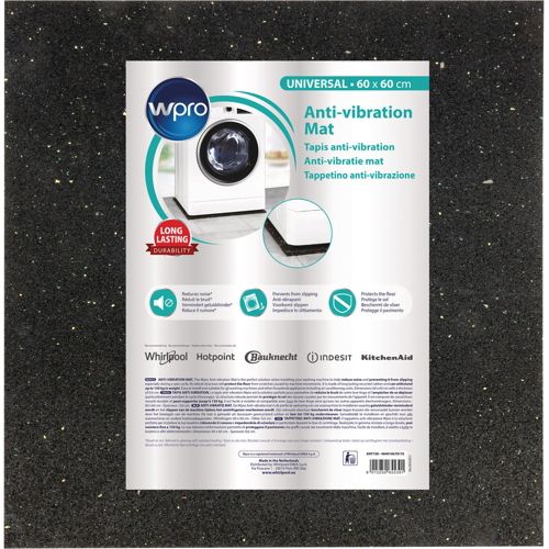 vidaXL Tapis anti-vibrations pour la machine à laver Noir 60x60x0,6 cm