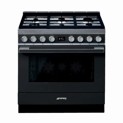 Cuisinière 5 gaz four émail lisse inox Smeg BG91X2 - Vigier Electroménager