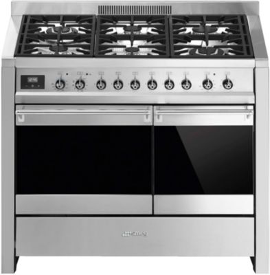 Piano de cuisson Portofino 120cm Inox - Four pyrolyse avec sonde + Four  vapeur / 3 gaz / 2 induction / 1 Teppanyaki - SMEG