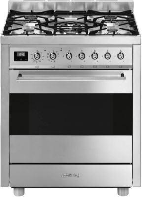 Piano de cuisson Victoria 90cm four multifonction catalyse 115l / 5 foyers  gaz Gris ardoise - SMEG Elite Réf. TR90GR2