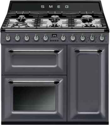 Piano de cuisson gaz FALCON DELUX90 MIXT NOIR/LAITON