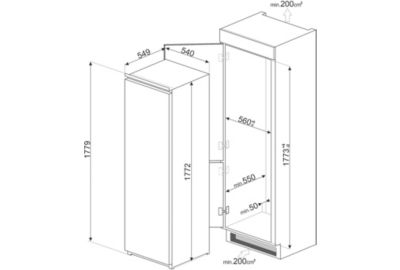 Réfrigérateur 1 porte encastrable SMEG S8L1721E