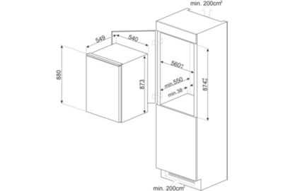 Réfrigérateur 1 porte encastrable SMEG S4L090E