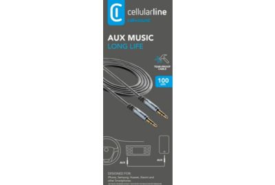 Adaptateur Jack CELLULARLINE Jack vers Jack 3.5mm 2M