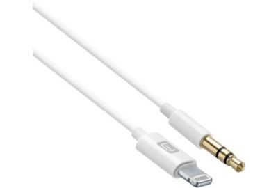 Adaptateur Lightning/Jack 3,5 CELLULARLINE aux-in vers MFi blanc