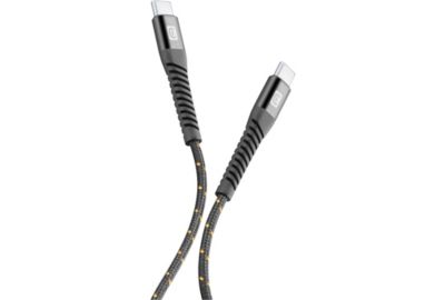 Câble de charge CELLULARLINE 1M USB-C vers USB-C kevlar noir