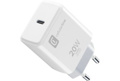 Chargeur CELLULARLINE 20W PowerDelivery Blanc