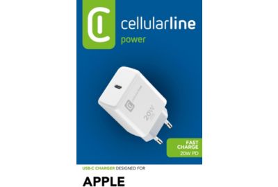 Chargeur CELLULARLINE 20W PowerDelivery Blanc