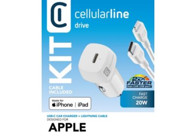 Chargeur allume cigare CELLULARLINE kit 25W (chargeur et cable) USB-C vers M