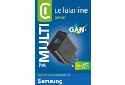 Chargeur CELLULARLINE 25W USB-C PD Samsung noir