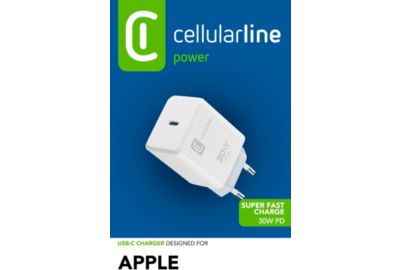 Chargeur CELLULARLINE 30W USB-C + cable Lightning