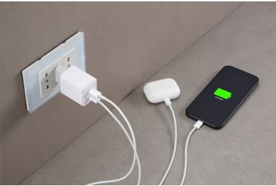 Chargeur CELLULARLINE 35W USB-C Blanc x2 ports