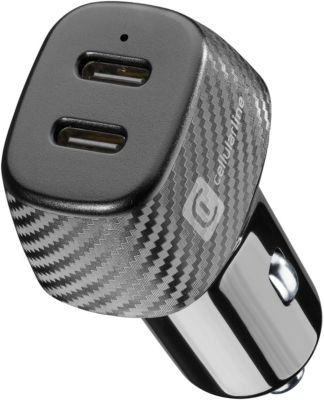Chargeur allume cigare CELLULARLINE PD 40W - 2 USB-C noir